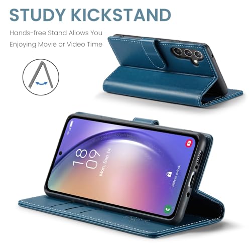 Compatible with Samsung Galaxy A36 5G Wallet Case with RFID Blocking Credit Card Holder, PU Leather Folio Flip Kickstand Protective Shockproof Cover Women Men for Samsung A36 Phone Case (Blue) by FLIPALM - Used condition - Image 3