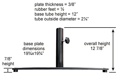 Tropishade Steel Plate Umbrella Base, 36 lbs, Black