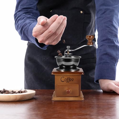 Viitech Manual Coffee Grinder, Retro Wooden Hand Coffee Bean Grinder, Adjustable Coarseness Coffee Mill Grinder Hand Held Coffee Mill for Home Office Travel - Image 8