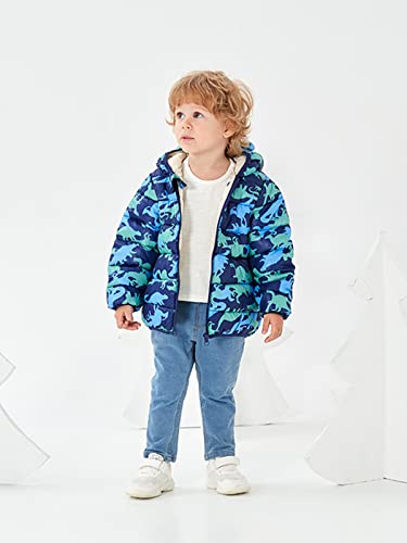 Junneng Baby Girl Boy Ultralight Winter Hooded Jacket Coat,Kids Toddler Cartoon Puffer Down Outwear (Dinosuar Grey, 9-12 Months) #TOP2