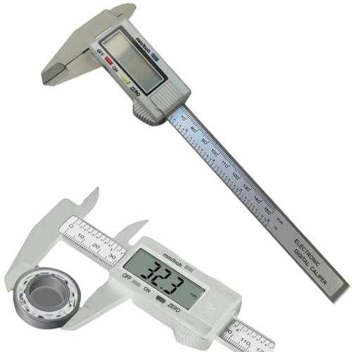 Caliper Measuring Tool 6 Inch,Vernier Caliper Digital Micrometer with Large LCD Screen, Auto-Off, Easy Switch from Inch Metric,Electronic Ruler,Perfect for Household/Woodwork