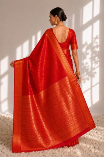HerClozet maroon kanjivaram silk saree – image 7