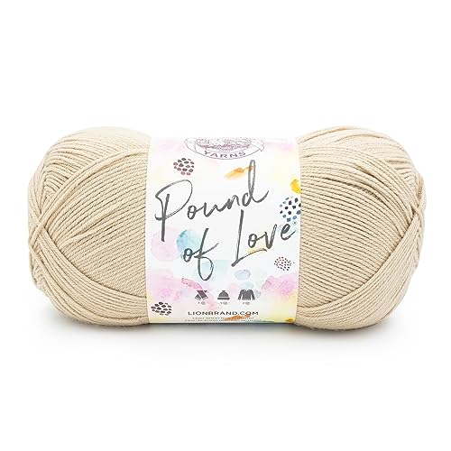 Image of Lion Brand Yarn, Pound of Love Crochet Yarn, Sugar Cookie, Brown, 1 Pack