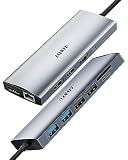 USB C Docking Station Dual Monitor Adapter, 14 in 1 USB C Dock, 4K Dual HDMI, 100W PD, 1000M Etherne