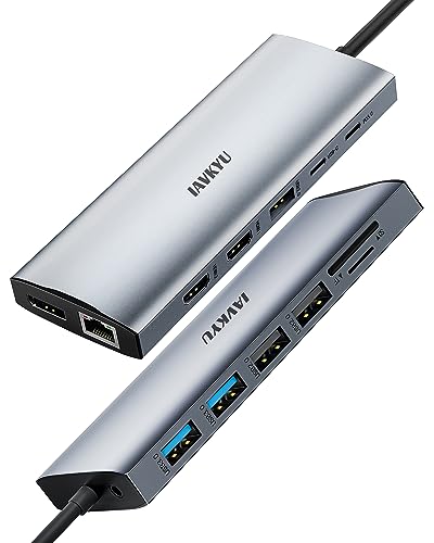 Usb C Docking Station Dual Monitor Adapter, 14 In 1 Usb C Dock, 4K Dual Hdmi, 100W Pd, 1000M Ethernet, Sd/Tf, 5Gbps Usb C/A Ports, Mic/Audio Port Compatible For Macbook/Dell/Hp/Lenovo Laptops #TOP9