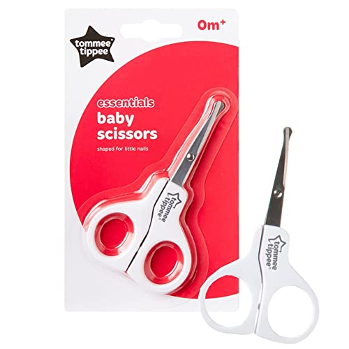 Tommee Tippee Everyday Essential Baby Nail Scissors, Suitable for 0m+, with Comfortable Easy-Hold Handles and Rounded Ends for Safe Nail Trimming
