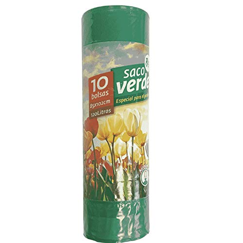 Rollo 10 bolsas de basura saco verde 120 L. 85 * 102 cm