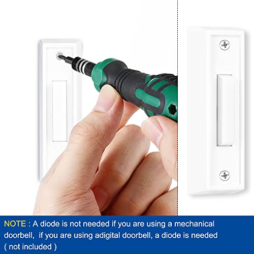 Lighted Doorbell Button, Wired Door Bell Push Buttons Led Door Chime, Wall Mounted Door Opener Switch (White, Warm Light, 2 Pack) #TOP7