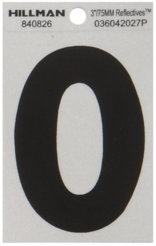 Hillman Adhesive Letter O Black and Silver Reflective 3 Inch" 840826
