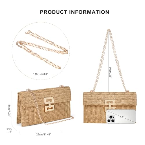 Image of RNIEGA Straw Shoulder Bag for Women Straw Purse for Woven Envelope Bag Summer Purses for Women 2025 Vacation Handbags