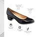 Womens Casual Comfortable Genuine Leather Closed Toe Mid Height Block Heel Work Pump Classic Fashion Dress Wedding Slip On Ladies Shoes Black Napa 5.5