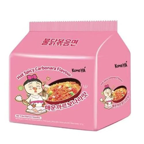 Komeya | Pack 5 Fideos ramen salteados coreanos - Ramen Coreano Carbonara ultra hot Chicken 131g