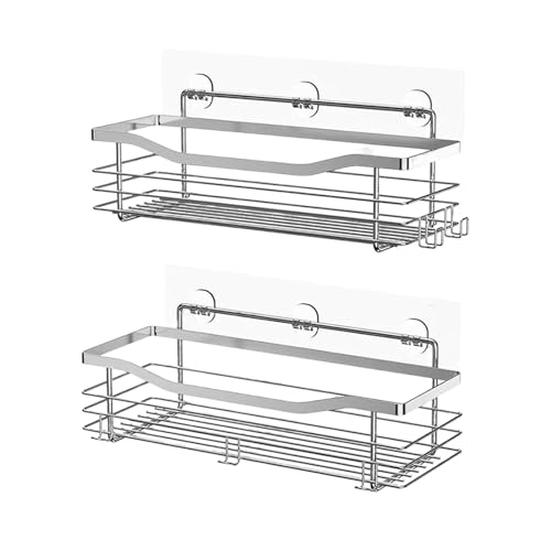Support de douche adhésif en acier inoxydable antirouille pour salle de bain - 6
