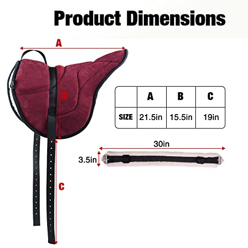 Image of Harrison Howard Equestrian Saddle Pad Horse Riding Pad Bareback Pad with Girth