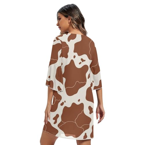 Robe hawaïenne imprimé vache marron idéale pour vos terrasses