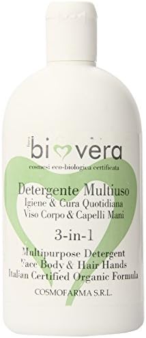 CosmofarmaBio Vera Multipurpose Detergente for Hair, Body and Hands, 16 Ounce