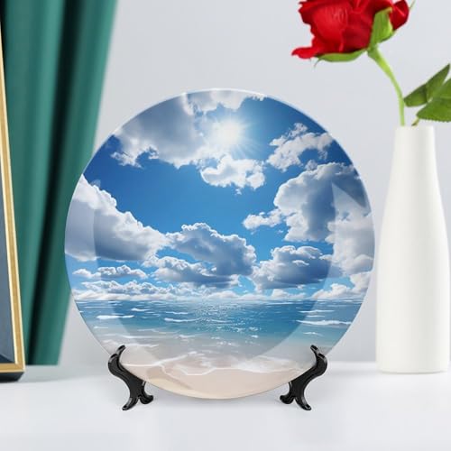 Plato decorativo de porcelana hueso 10 pulgadas blanco miniatura 6