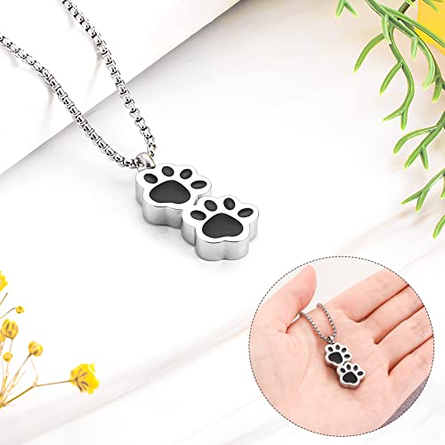 Soitis Urn Necklace For Ashes For Dog Paw Print Cremation Jewelry For Ashes Wearable Urn Necklace For Pet Cat Dog Ashes Paw Print Ashes Holder Necklace #TOP1