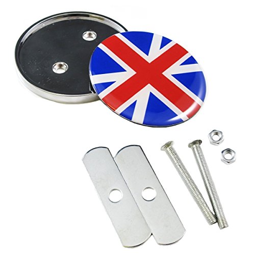 Xotic Tech Front Grill Badge W/ Holder Uk Flag Compatible With Mini Cooper R50 R55 R56 R57 R558 R60 (Red/Blue) #TOP4