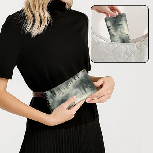 Image of 2 PCS Glasses Case Eyeglass Sunglasses Pouch Squeeze Portable Bag Soft Leather with Cleaning Cloth Women Men Girls