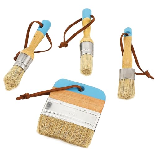 de meubles à craie - 4pcs Brush à cire ensemble pour peinture à la craie, pinceaux de meubles de style crayon sûr | Kit d'artisanat pour pinceau pour projets de bricolage, surfaces en bois,