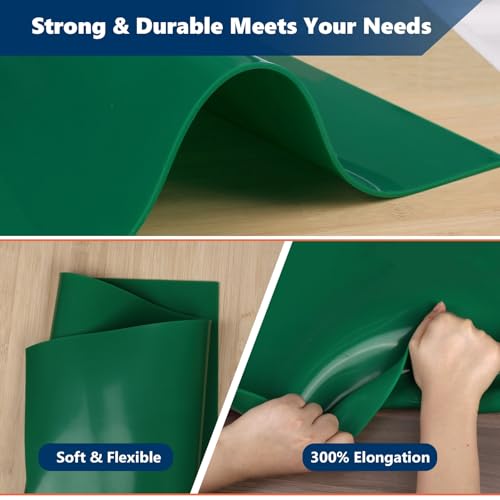 Image of WochiTV Green Silicone Rubber Sheet, 12 inch Wide x 1 /8 inch Thick x 12 inch Long High Temperature Rsistant Rubber Mat for DIY Gaskets Material, Pads, Sealing, Cushion, Microwave Oven Protection