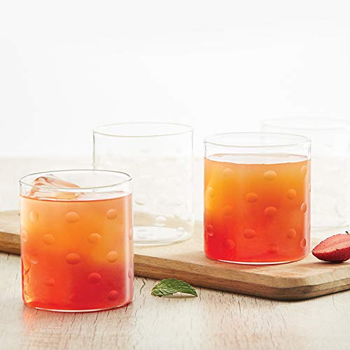 Borosil Vision Deco Polka Tumbler [Set Of 6] -Clear Lightweight & Durable Drinkware, 6 Count (Pack Of 1) #TOP2