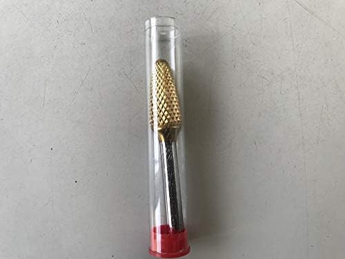 BesQual A-1/2 Taper Lathe Carbide Bur 1/4" Shank, Coarse, Titanium Nitrite