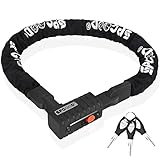 SPGOOD Fahrrad Kettenschloss 110cm(Einschließen Schloss Kopf)|Anti-Diebstahl Fahrradschloss aus 8mm gehärtetem Stahl Kettenglieder|Fahrrad Kettenschlösser mit 3 Schlüssel für Fahrrad/Elektrofahrrad