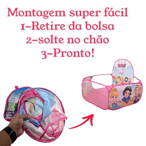 Piscina de bolinha para bebês e crianças infantil com cestinha de Basquete (Rosa)