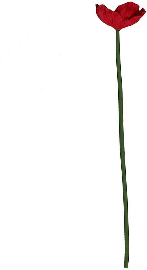 Ewer 20 Stems Red Poppies Artificial Flowers Real Touch PU Poppies Decorative Fake Flowers for Wedding Holiday Bridal Bouquet Home Party DIY Decor