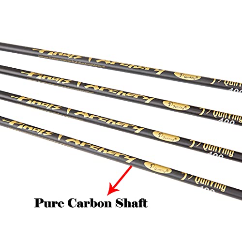 Qunying 400 Spine 32 Inch Traditional Archery Carbon Feather Arrows For Recurve Compound Bow Longbow Hunting Targets Arrow 12Pcs #TOP4
