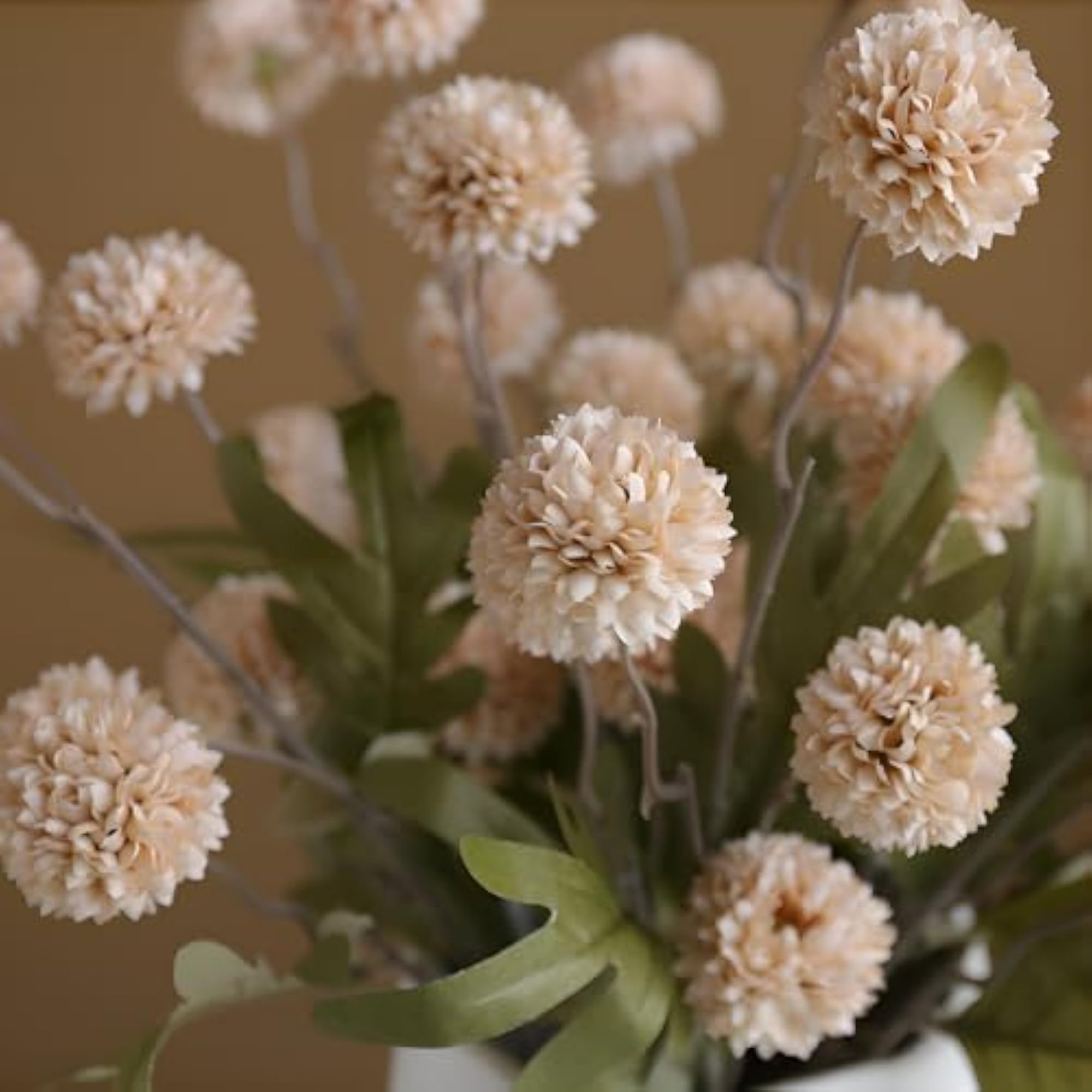 10 Pcs Artificial Mums with Long Stems for Vase
