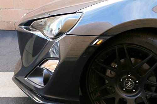 Ijdmtoy Jdm Smoked Lens White/Amber Dual Color Led Front Sidemarkers Compatible With 2013-16 Scion Fr-S, 2013-21 Subaru Brz, 2017-21 Toyota 86 (Parking: White Led, Turn Signal: Amber Led) #TOP3
