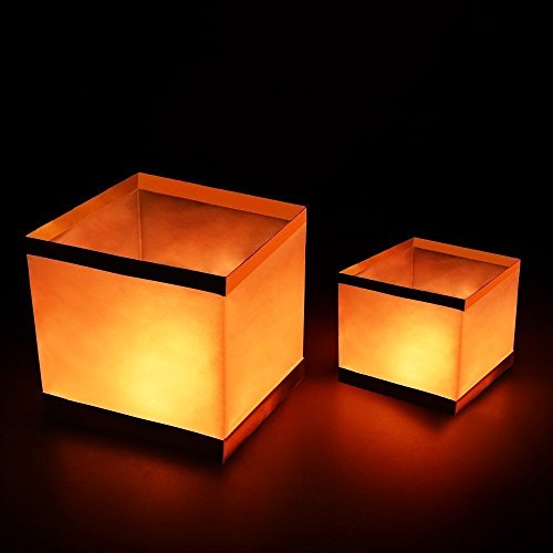 Aketek 20 Pack Square Chinese Lanterns Wishing, Praying, Floating, River Paper Candle Light #TOP5