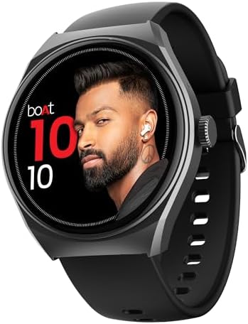 boAt Lunar Comet w/ 1.39" (3.5 cm) HD Display, Advanced Bluetooth Calling, Functional Crown, Multiple Sports Mode,100 Watch Faces, HR & SpO2 Monitoring,IP67, Smart Watch For Men & Women(Active Black)