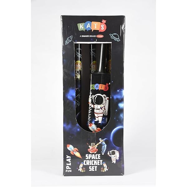 Image of KATS Space Cricket Set for Kids, Ages 5-15 Years, Educational Sports Toy with Bat, Ball and Stumps
