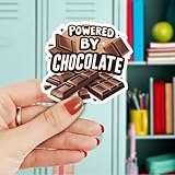 3pcs Powered by Chocolate Sticker Funny Socola Bar Lover Sweet Tooth Humor Gift for Powered by Chocolate Stickers Chocolates Addicts Fans Car Decal for Laptop Water Bottle Toolbox Case Cars 3"