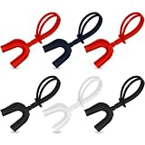 TOODOO 6 Pcs Strapped Mouth Guard Sports Mouthguard with Strap No Boil Football Boxing Mouthpiece Adult Youth Braces Soft Mouthguard for Lacrosse Basketball Hockey Wrestling(Assorted Colors,Youth)