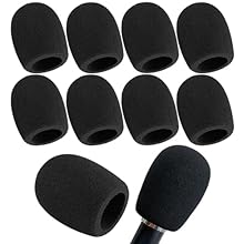 Mic Cover Set: You will get 10 pcs microphone foam covers. Size: 76×60mm(2.9 x 2.36 inches); Caliber: 40mm（1.57 inches） CLEAN & SANITARY:Microphone windscreen can protect the microphone from dust, humidity, and human saliva, allow you to use the mic ...