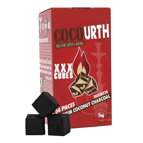 CocoUrth Coconut Shell Charcoal XXX Cube 28mm 54 pcs