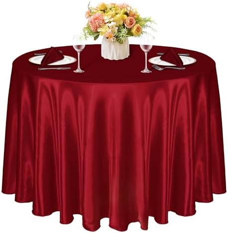 4 Pack 120 Inch Round Tablecloth Satin Champagne Round Table