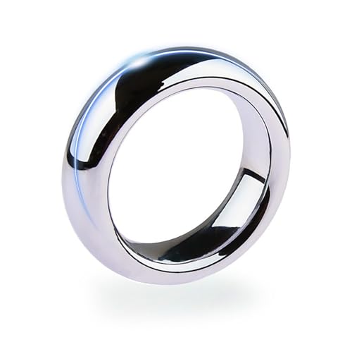Anello del pene rotondo disponibile in 3 misure - 40mm/45mm/50mm, anello del cazzo in acciaio inossidabile giocattolo del sesso dello scroto per la formazione degli uomini (45mm/1.77in)