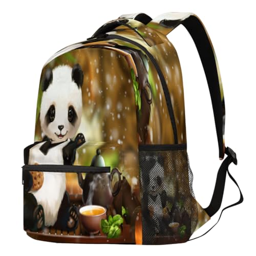 Sac à dos pour hommes et femmes Tea Party Painting grand sac de voyage décontracté