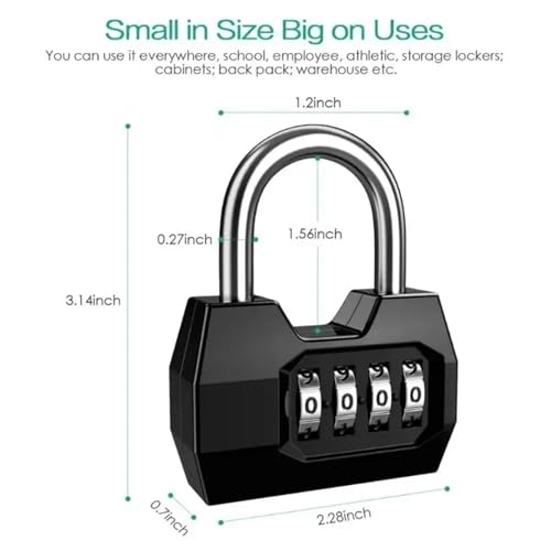 Cadenas à combinaison 4 chiffres serrure à code pour bagage sac - 6