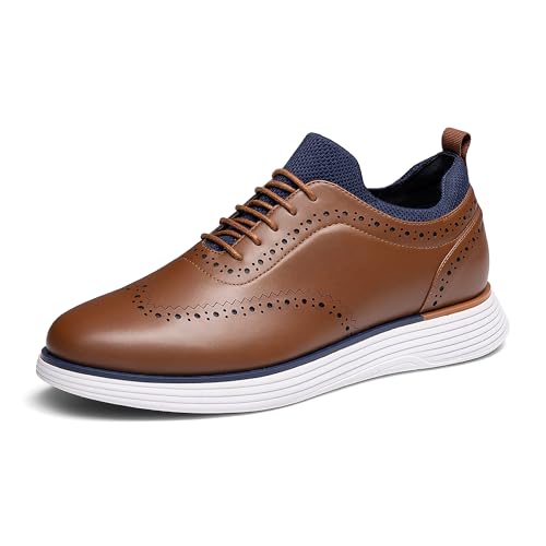 Bruno Marc Men's MaxFlex Dress Sneakers Oxfords Casual Wingtip Brogue Shoes,Size 10.5,Brown,SBOX2326M
