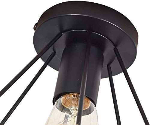 MAXDUYU Rétro Vintage Plafonnier Industrielle E27 Noir Lustre Suspension Luminaire Plafonnier métal Suspension éclairage Plafond pour Entrée Couloir Salon Salle Chambre Décorer Maison(20cm) – vue 5