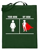 Your Mom My Mom – Symbole de toilette pour femme Symbole Superwoman – Design pour fils fiers – Sac en toile de jute (avec longues anses) - Vert - vert, 38cm-42cm