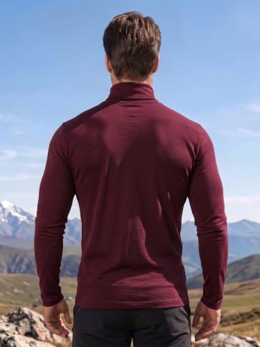 Image of CHKOKKO Winter Wear Cotton Plain Full Sleeve Turtle Neck Regular Fit T Shirt For Men