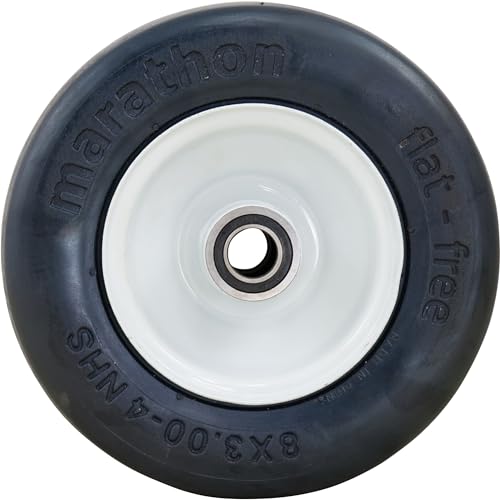 Marathon Tires Flat-Free Lawn Mower Tire - 3/4in. Bore, 8 x 3.00-4in. - Thumbnail 6